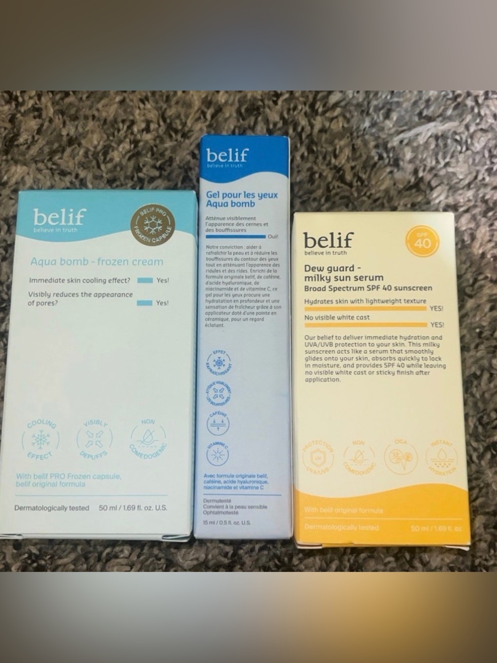Aqua Bomb + Dew Guard Milky Sun Serum Skincare Set - Blue & Cream bundle!!